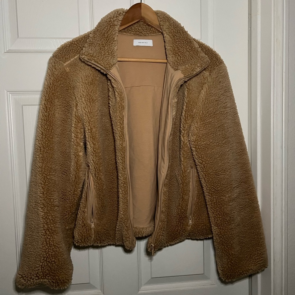 Italic oversized Teddy Jacket - Light Camel color - size SMALL - WORN ONCE